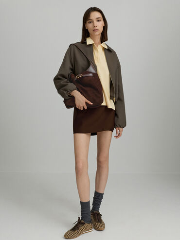 T&uacute;i đeo vai Victoria Belted, N&acirc;u sẫm, hi-res