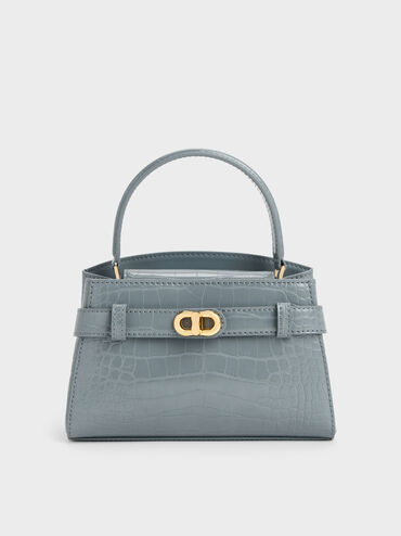 T&uacute;i x&aacute;ch h&igrave;nh thang Aubrielle Croc-Effect, Smoky Blue, hi-res
