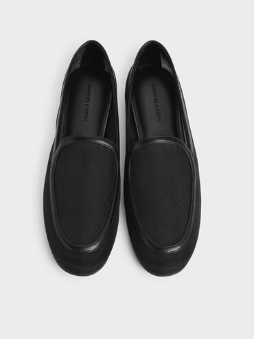 Mackie Mesh Loafers, Black Textured, hi-res