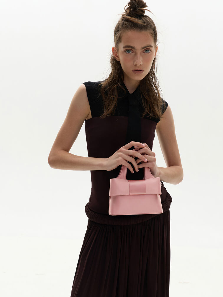 Aravis Bow Bucket Bag​, Pink, hi-res