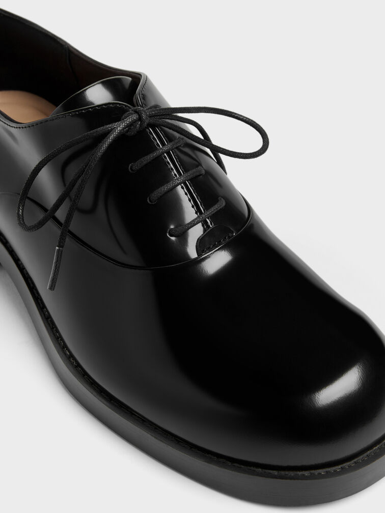 Daena Leather Oxfords, Black Boxed, hi-res