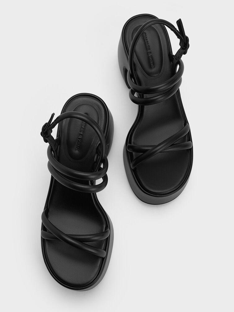 Nerissa Tubular Platform Sandals, Black, hi-res