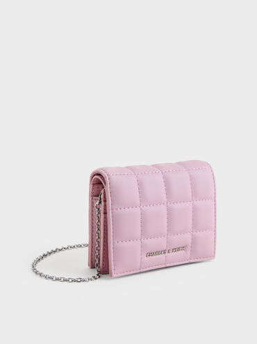 Cassia Quilted Wallet On Chain, Glycine, hi-res