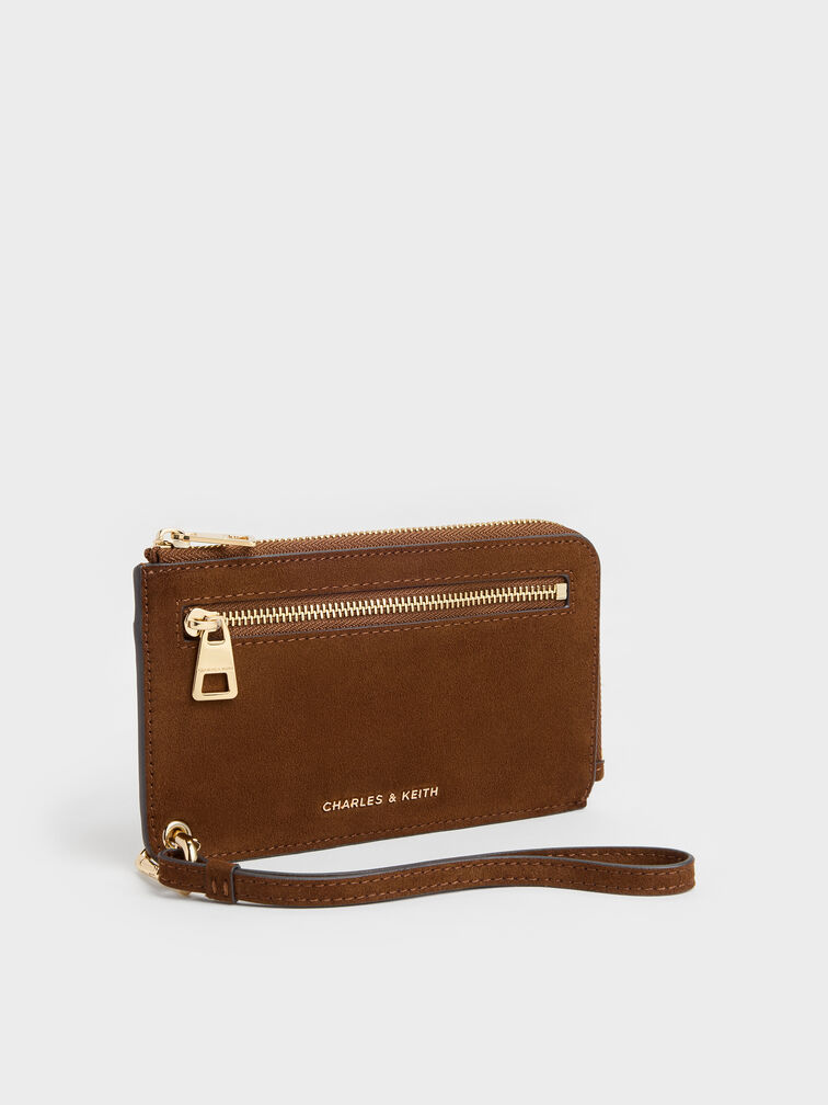 V&iacute; ngắn kho&aacute; zip Lillith n&acirc;u hồ đ&agrave;o, Pecan Brown, hi-res