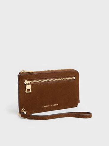 V&iacute; ngắn kho&aacute; zip Lillith n&acirc;u hồ đ&agrave;o, Pecan Brown, hi-res