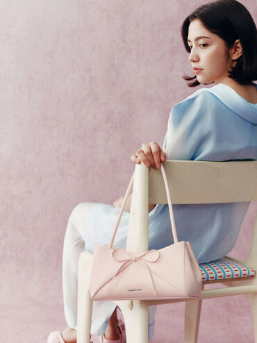 T&uacute;i đeo vai Hazel Bow Panelled, Soft Pink, hi-res