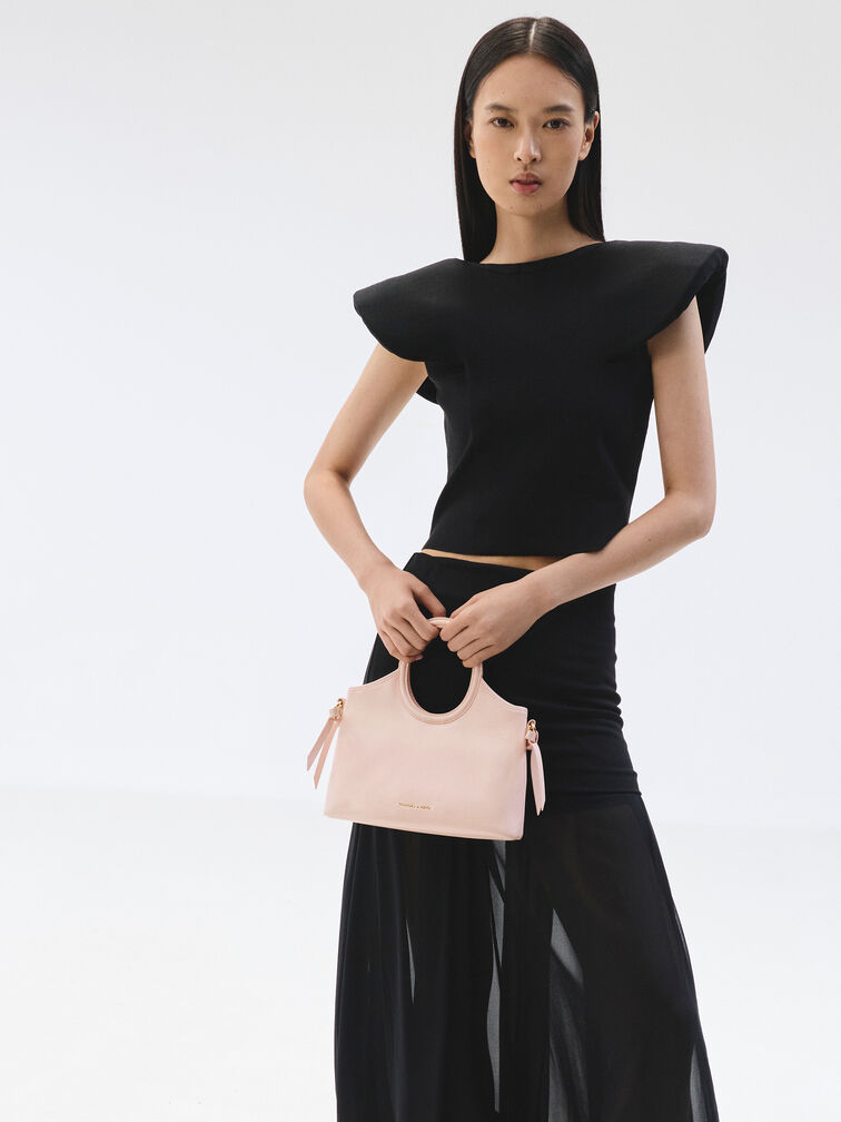 T&uacute;i tote Dalia Bow Oval-Handle, Soft Pink, hi-res