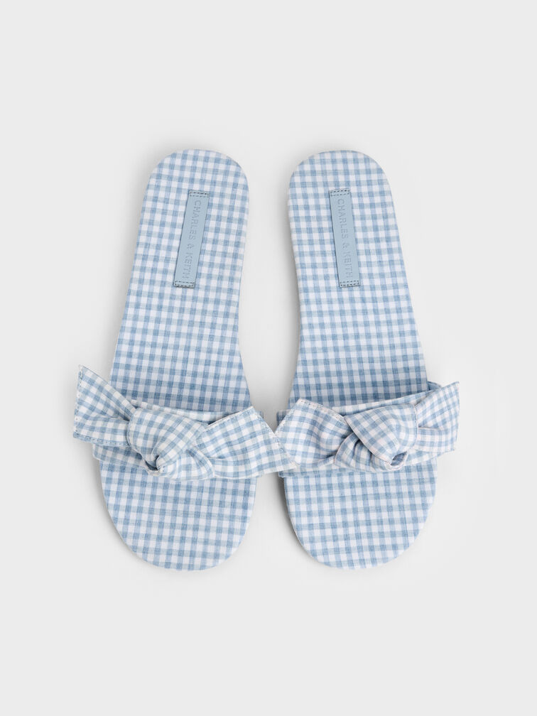 D&eacute;p quai ngang Anika Gingham, Xanh nhạt, hi-res