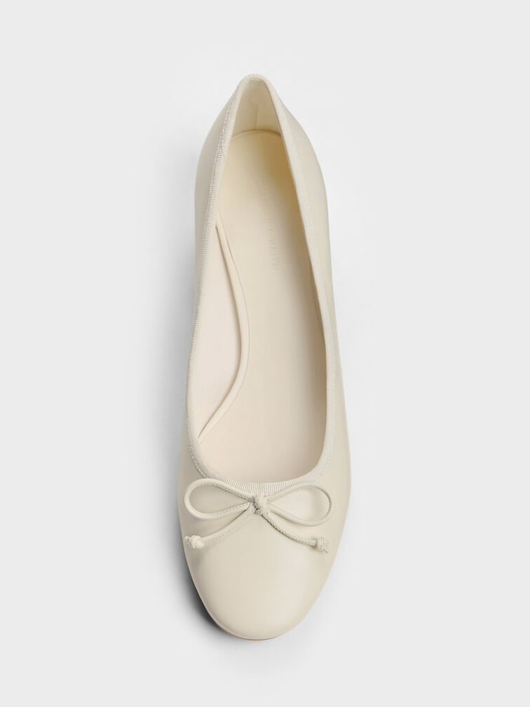 Bow Ballet Pumps, Chalk, hi-res