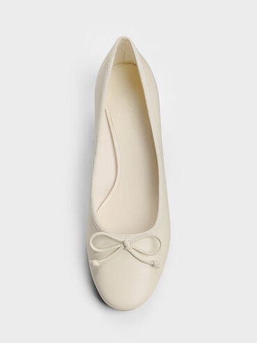 Bow Ballet Pumps, Chalk, hi-res