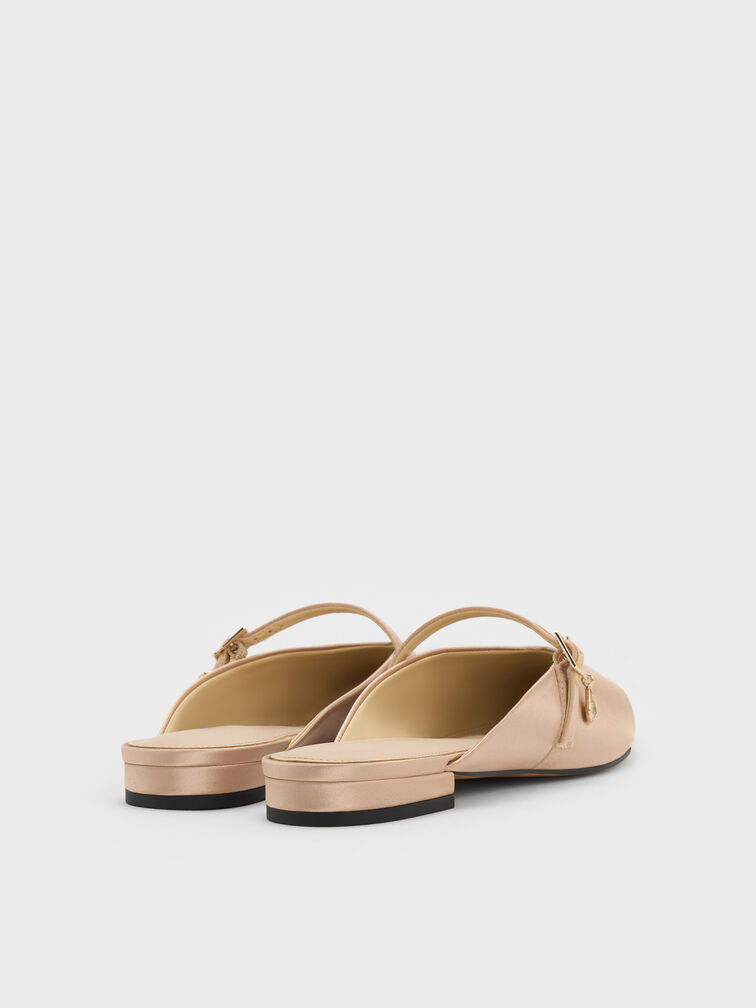 Gi&agrave;y mules mũi nhọn Satin Teardrop-Crystal, V&agrave;ng đồng, hi-res