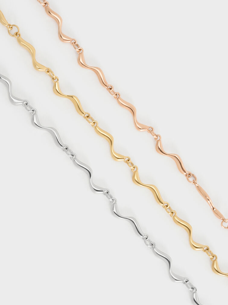 Emilia Wavy Bracelet, Gold, hi-res