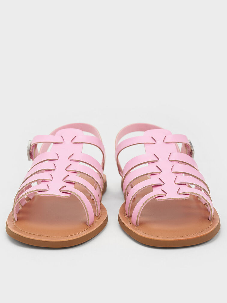 Giày sandals bé gái Caged, Hồng nhạt, hi-res
