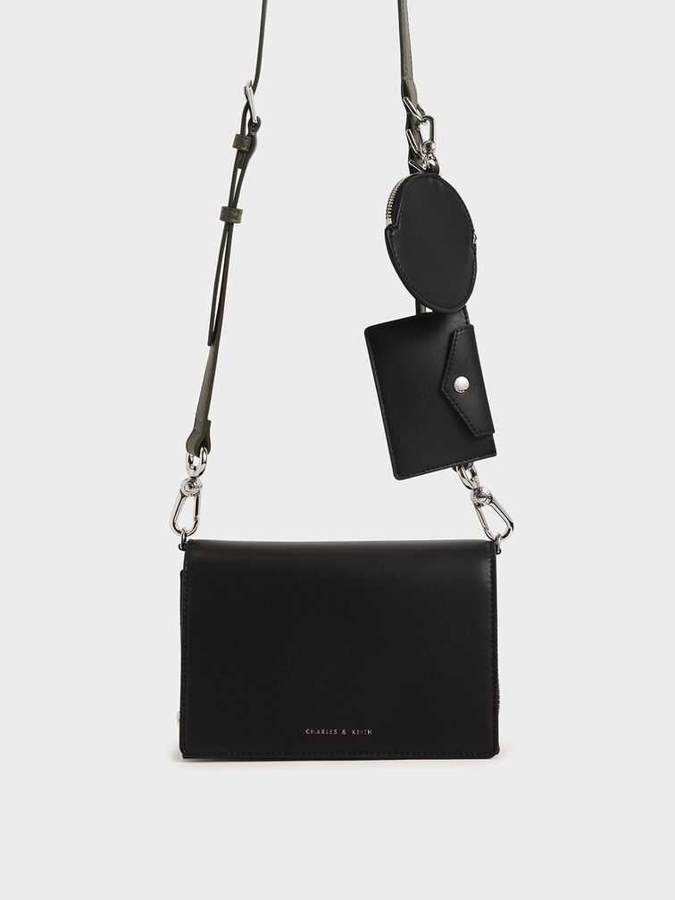 Black Multi-Pouch Crossbody Bag - CHARLES & KEITH VN