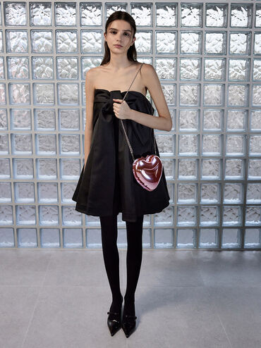 T&uacute;i đeo ch&eacute;o Metallic Heart, Hồng, hi-res