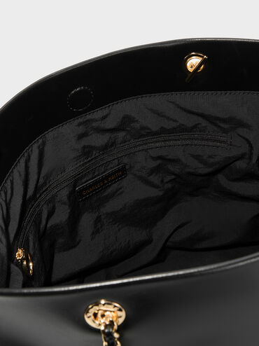 Túi tote Arya Braided-Strap Double-Handle, Đen, hi-res