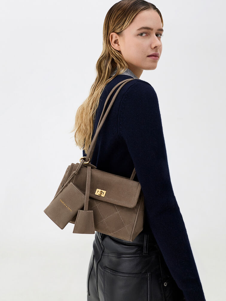T&uacute;i tote chần b&ocirc;ng Apfra, Stone Grey, hi-res