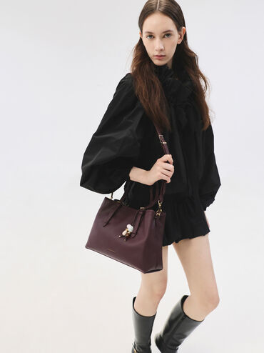 T&uacute;i tote h&igrave;nh thang Baral, Wineberry Red, hi-res