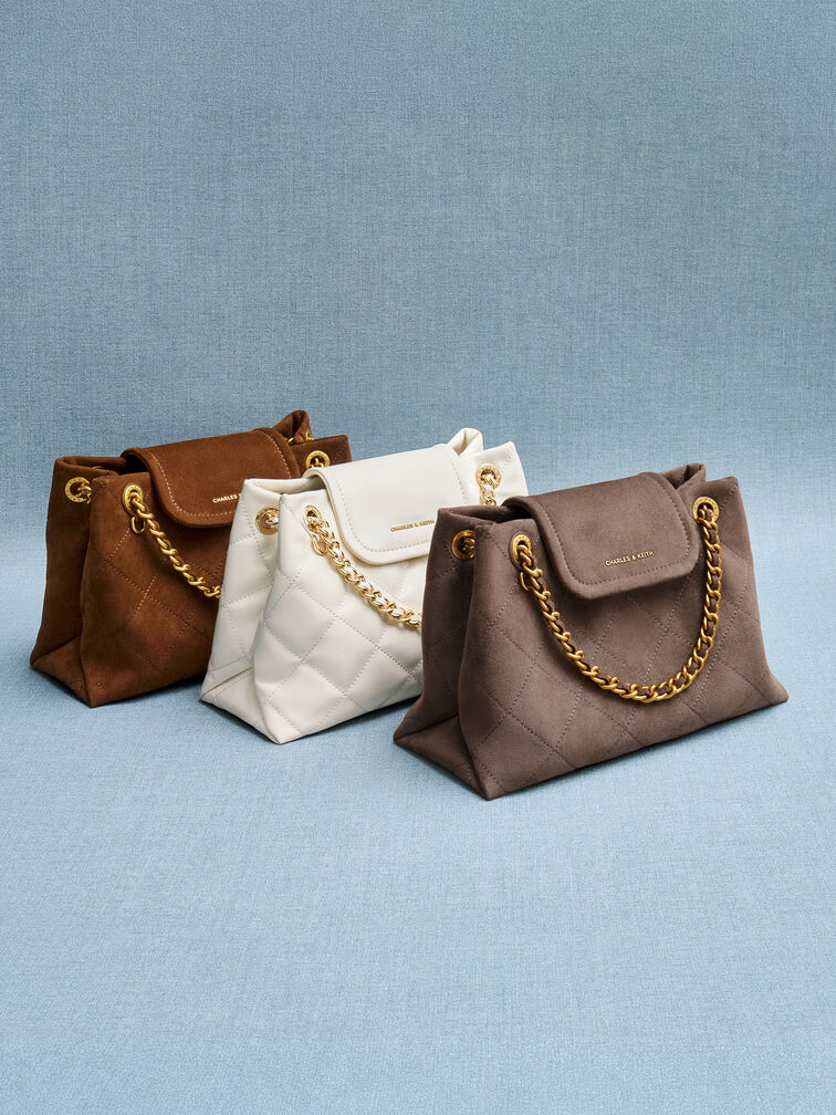 T&uacute;i đeo vai nắp gập Apfra, Pecan Brown, hi-res