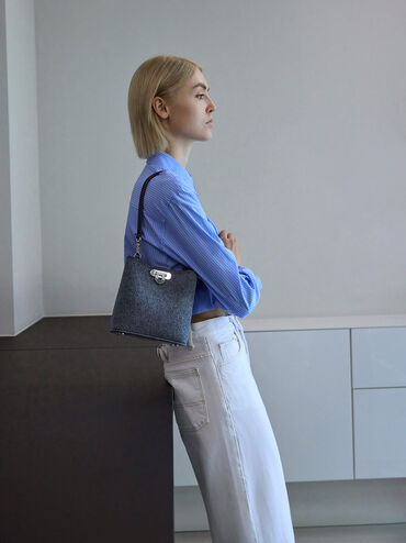 Alcott Denim Bucket Bag, Denim Blue, hi-res