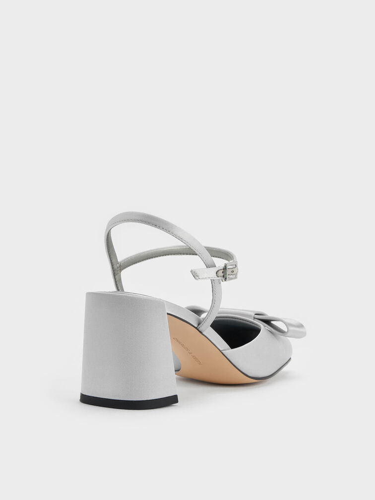 Brantley Bow Ankle-Strap Pumps, Grey, hi-res