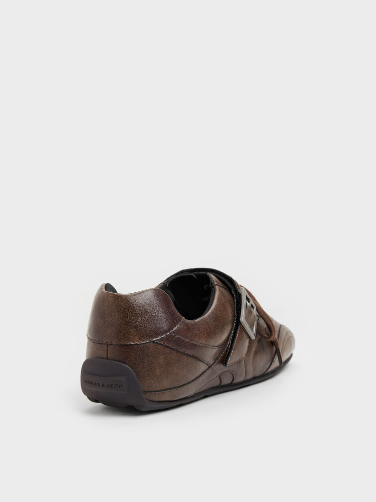 Gi&agrave;y sneakers cổ thấp Jollie Grommet, N&acirc;u đậm, hi-res