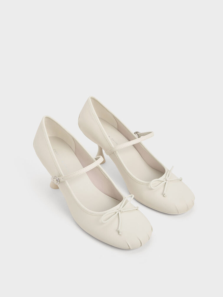 Bow Mary Jane Pumps, Chalk, hi-res