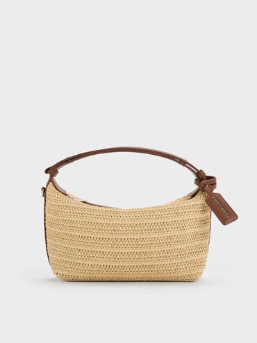 T&uacute;i đeo vai phom chữ nhật Ivette Raffia, Nhiều m&agrave;u, hi-res