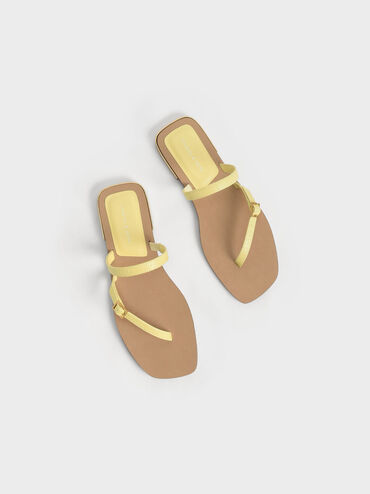Giày sandals quai mảnh Asymmetric Strap, Hoạ tiết da báo vàng, hi-res