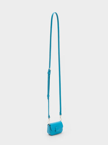 Túi đeo chéo phom vuông Micro Koa, Xanh dương, hi-res