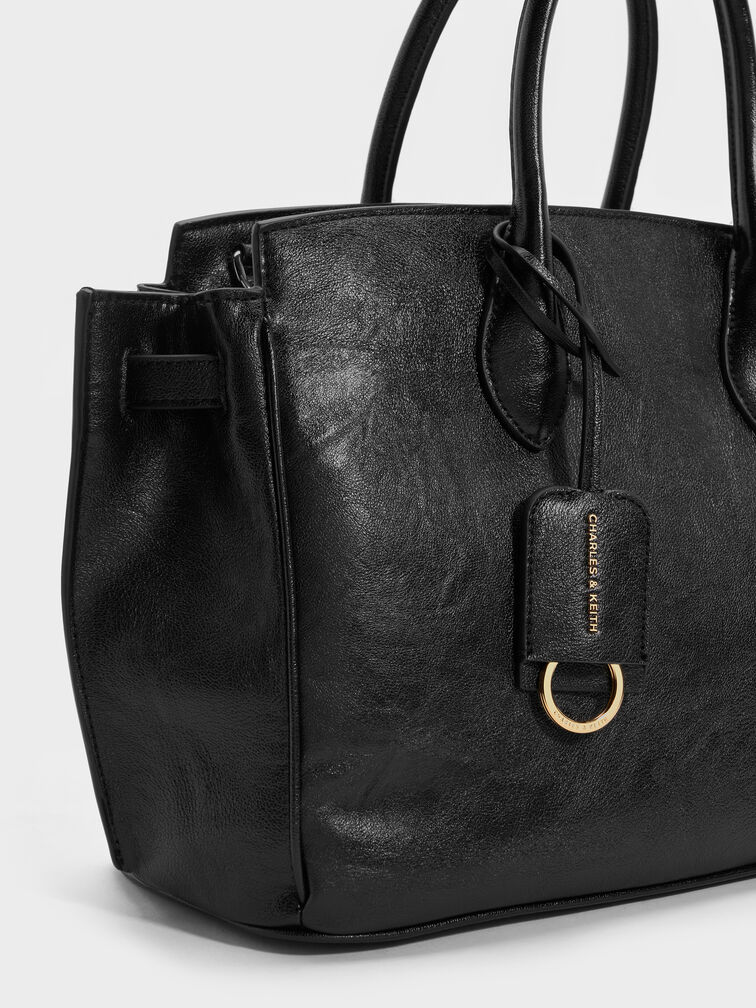 T&uacute;i tote Large Ginevra, Đen, hi-res