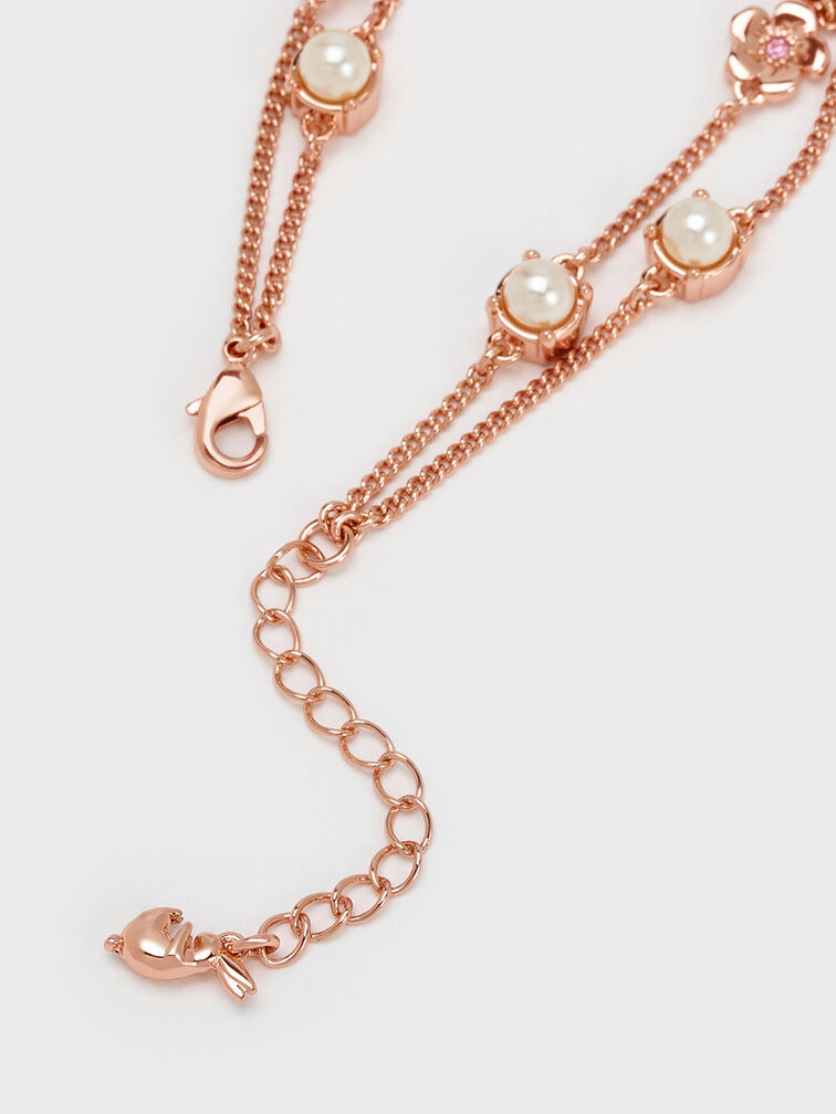Rose Gold Double Chain Bracelet - CHARLES & KEITH UK