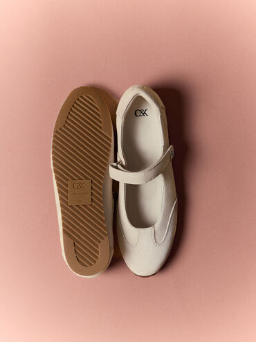 Jace Leather & Suede Mary Jane Sneakers, Chalk, hi-res