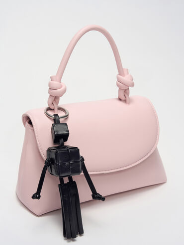 Ivette Woven Robot Bag Charm, Noir, hi-res