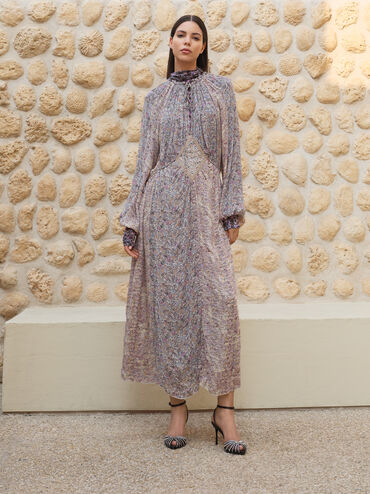 Jaylene Gem Peep-Toe Stiletto Sandals, Black Textured, hi-res