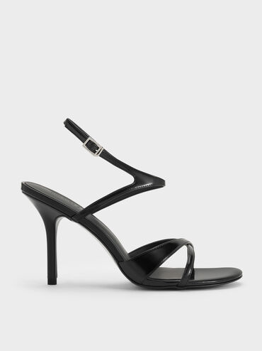 Gi&agrave;y sandals cao g&oacute;t Crossover, Đen b&oacute;ng nh&aacute;m, hi-res