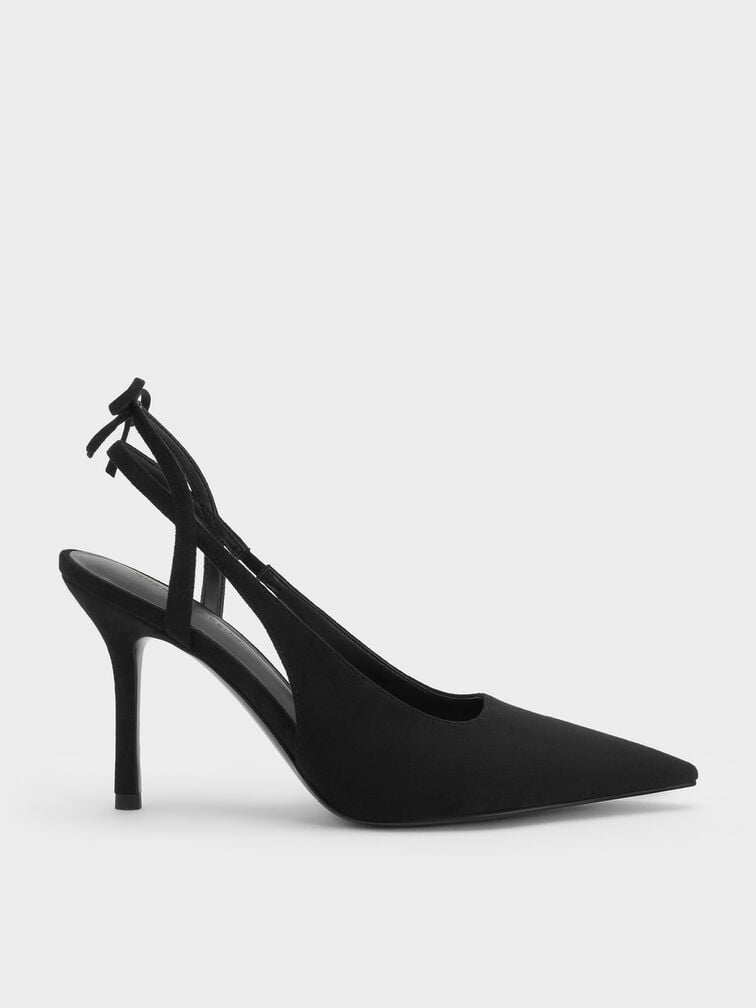 Gi&agrave;y sandals cao g&oacute;t mũi nhọn, Đen họa tiết, hi-res