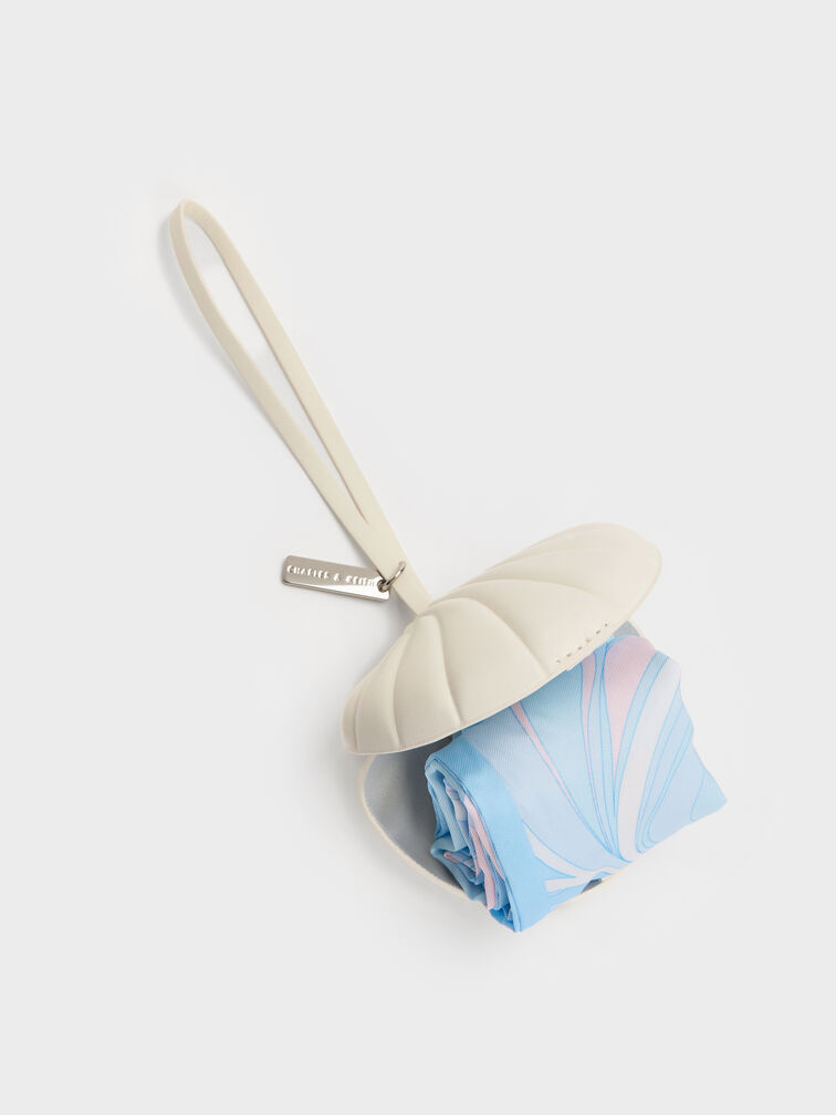 M&oacute;c kho&aacute; t&uacute;i x&aacute;ch Seashell Swirl-Print, Xanh dương, hi-res