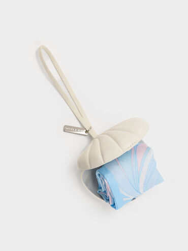 M&oacute;c kho&aacute; t&uacute;i x&aacute;ch Seashell Swirl-Print, Xanh dương, hi-res