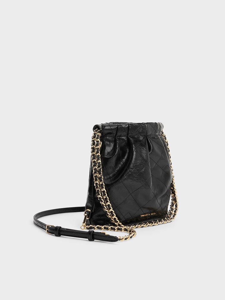 Balo phom chữ nhật Duo Chain-Handle Two-Way, Đen, hi-res