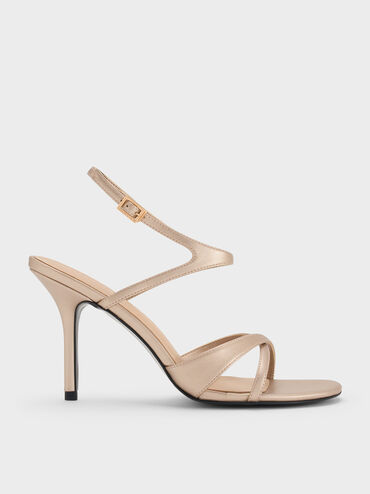 Gi&agrave;y sandals cao g&oacute;t Metallic, Rượu vang, hi-res