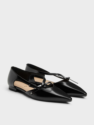 Gi&agrave;y đế bệt Anastasia Leather, Đen b&oacute;ng nh&aacute;m, hi-res