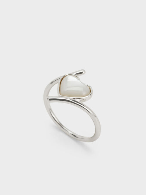 Annalise Heart Stone Ring, Silver, hi-res