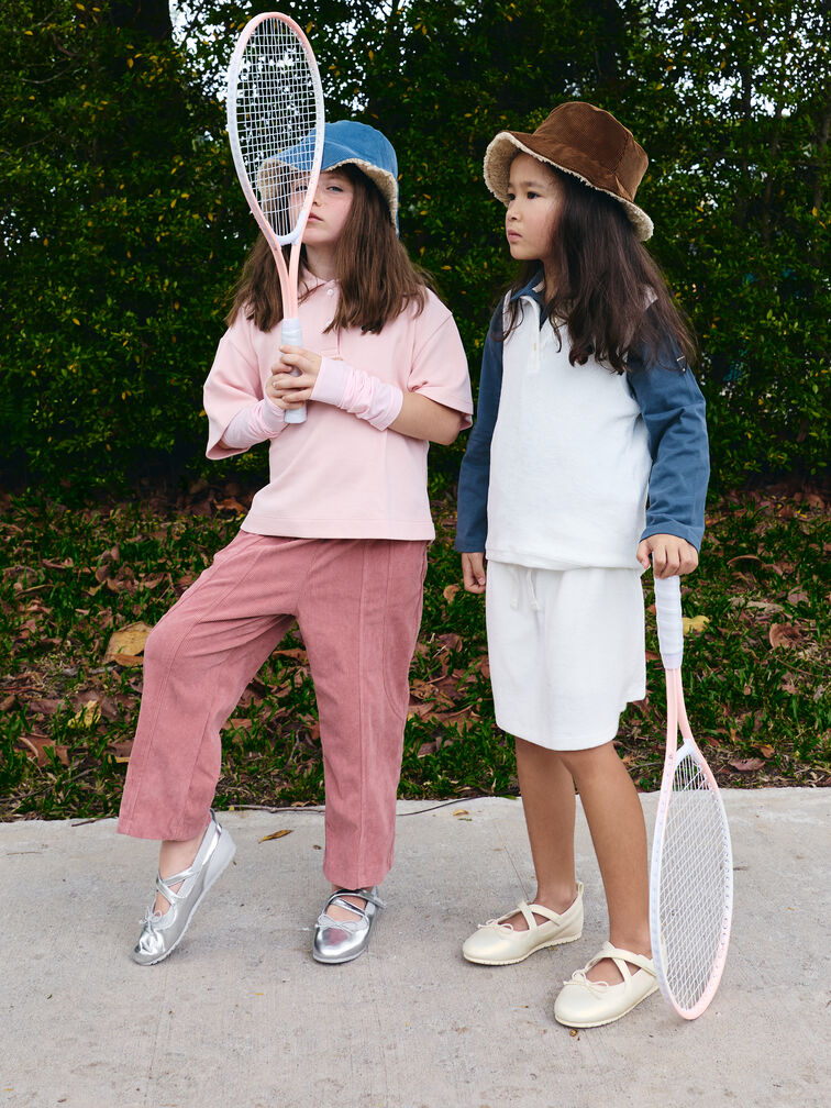 Girls' Metallic Crossover Mary Jane Sneakers, Silver, hi-res