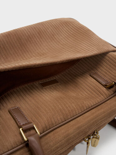 Túi đeo vai phom chữ nhật Large Sianna, Nâu mocha, hi-res