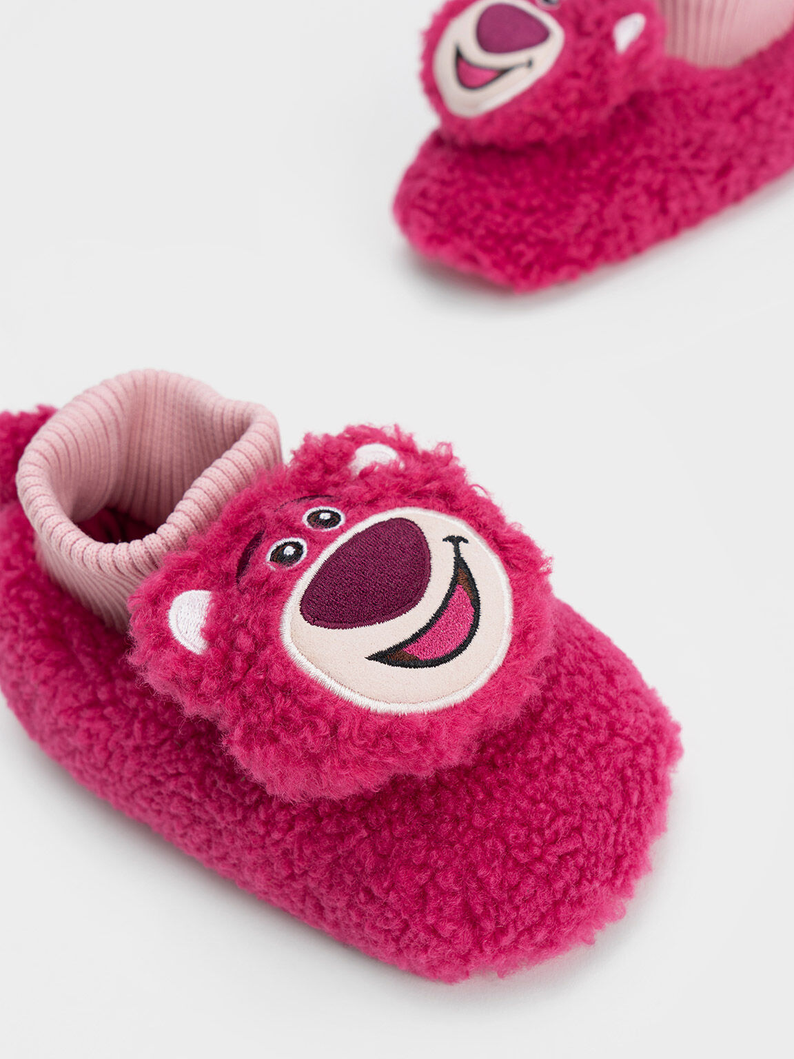 Giày lười bé gái Lotso Furry Sock-Knit, Hồng, hi-res