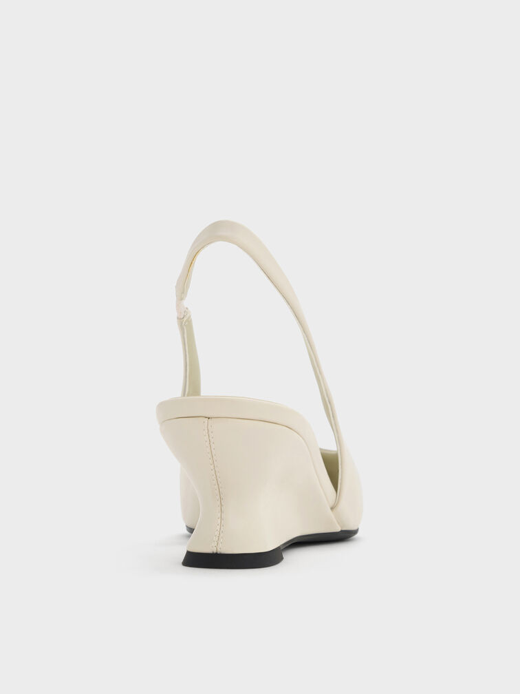 Giày đế xuồng mũi nhọn Sculptural-Heel, Phấn, hi-res