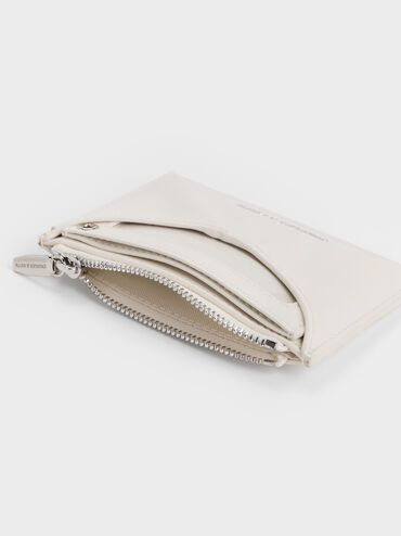 Hazel Bow Panelled Card Holder, Cream, hi-res