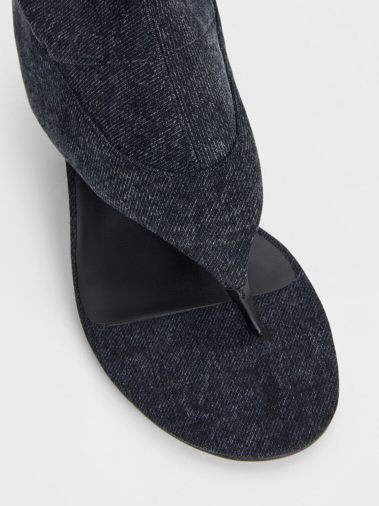 Aether Denim Thong Boots, Dark Blue, hi-res