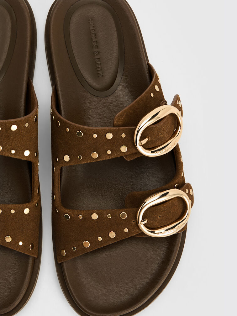 D&eacute;p quai ngang Studded Buckled, N&acirc;u, hi-res